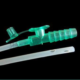 Disposable medical Sputum suction tube with thumb control valve/cap cone connector