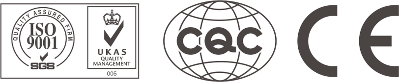 ISO 9001, CQC and CE certified